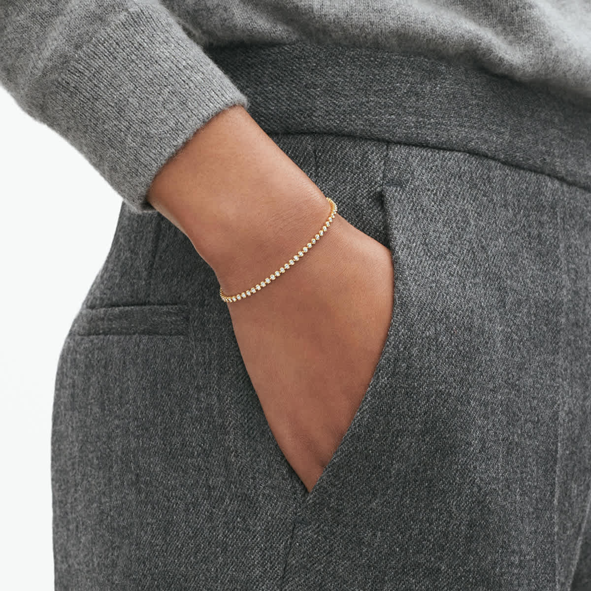 GEORG JENSEN SIGNATURE DIAMONDS テニス ブレスレット - 18Kゴールド