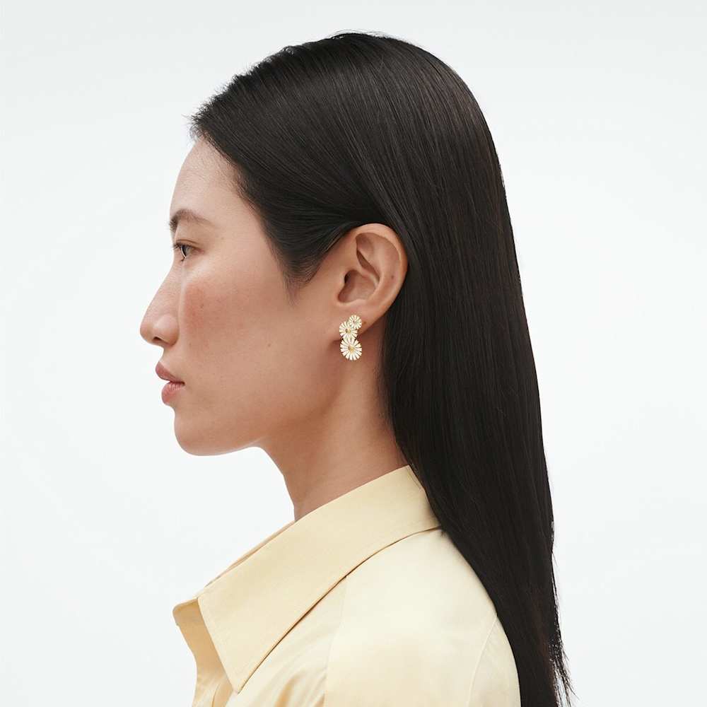 デイジー (DAISY) ピアス - スターリングシルバー 18Kゴールドメッキ仕上げ