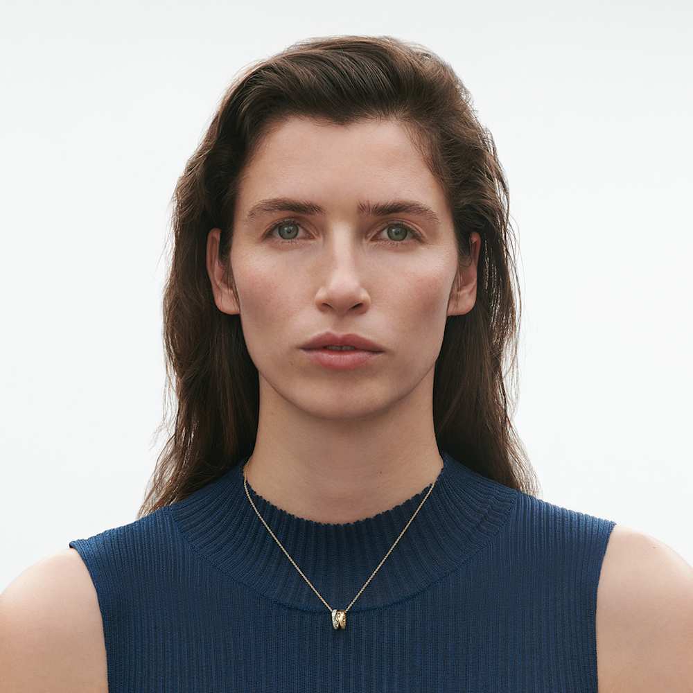 Fusion open pendant in 18kt yellow and white gold | Georg Jensen