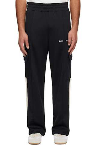 Black Classic Logo Cargo Track Pants by Palm Angels on Sale