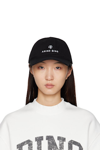 ANINE BING: Black Jeremy Baseball Cap | SSENSE