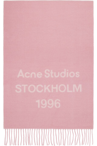 Acne Studios: ピンク Wide Logo マフラー | SSENSE 日本
