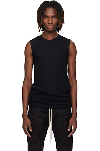 Rick Owens: ブラック Temple Basic SL タンクトップ | SSENSE 日本