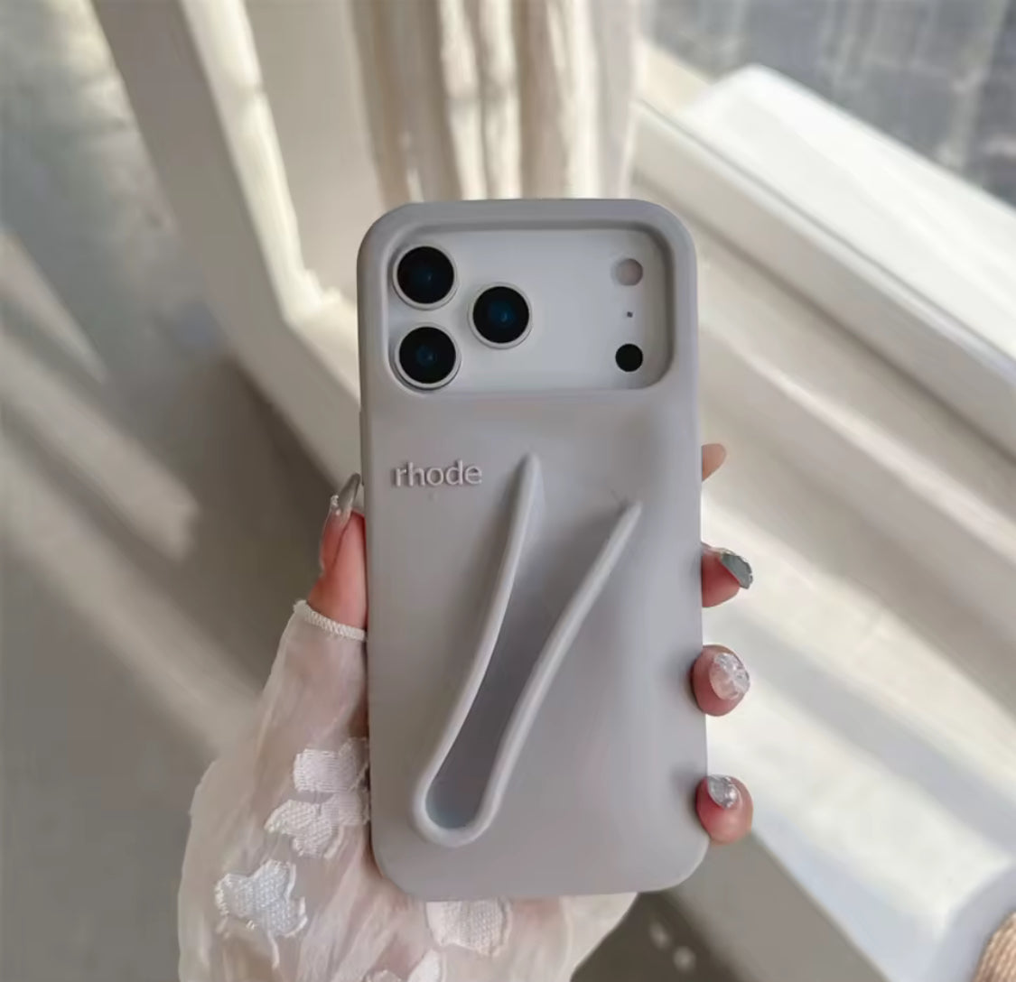 Rhode Gray iPhone 17 Pro Max 17 Pro 16 15 Case + Lipgloss & Gift