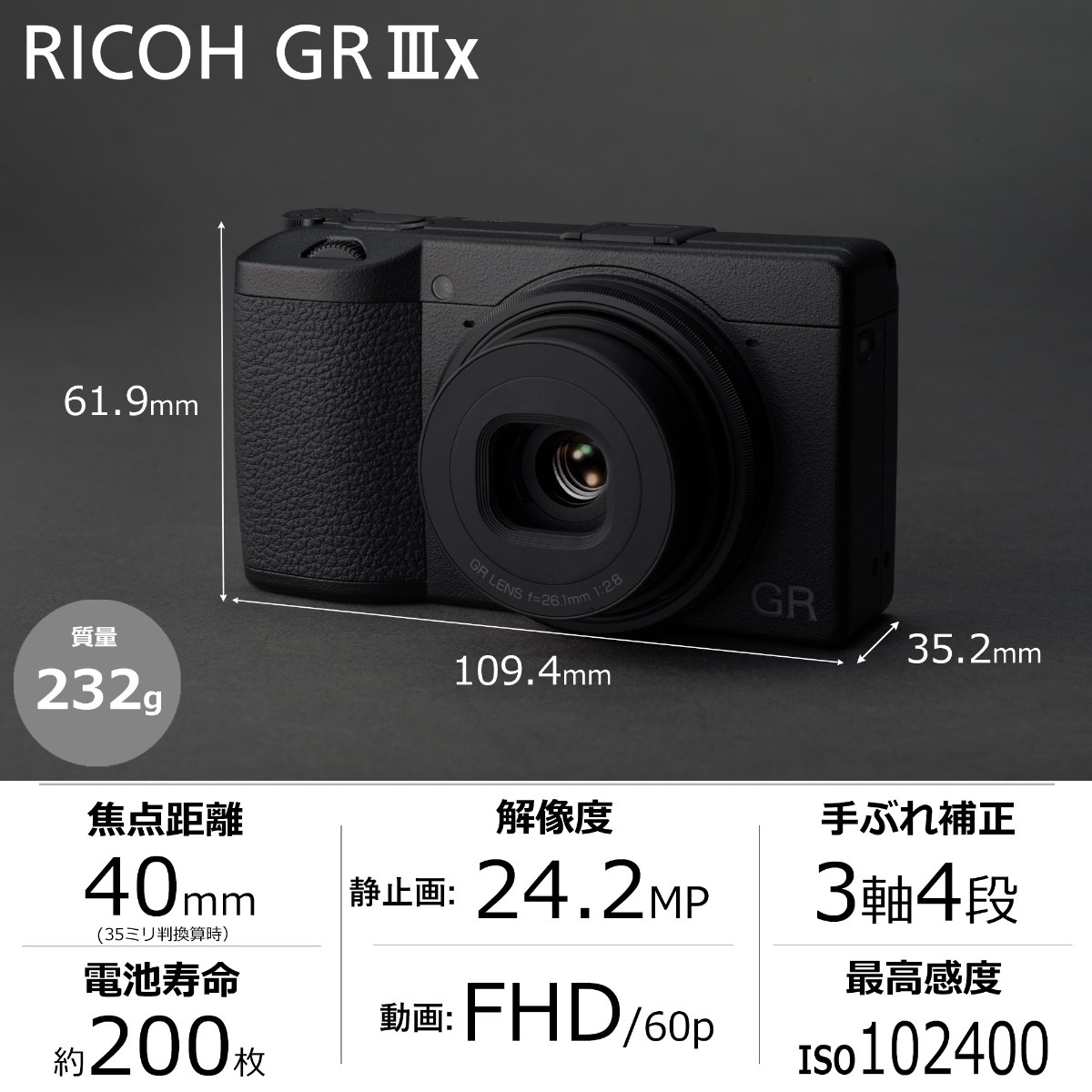 GR IIIx [安心の3年保証] | リコーイメージングストア