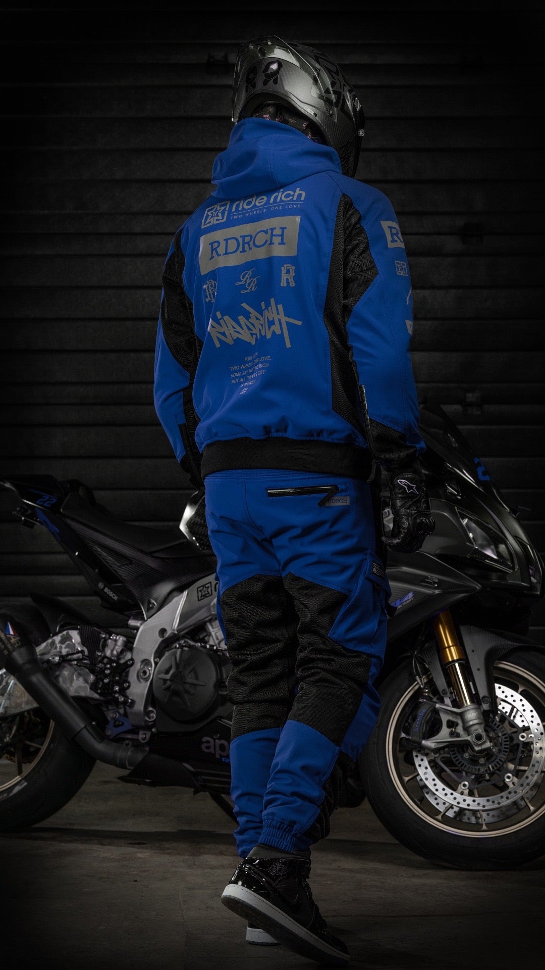 Regency™ V2.Flow™ Mesh Armoured Motorcycle Jacket {RR GP/Blue}