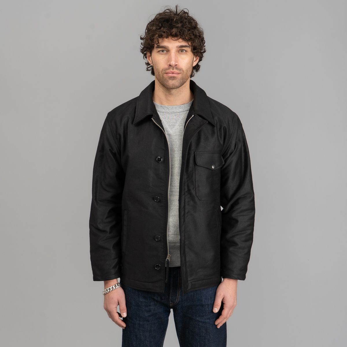 The Real McCoy's Buco Civilian Collared Deck Jacket - Black