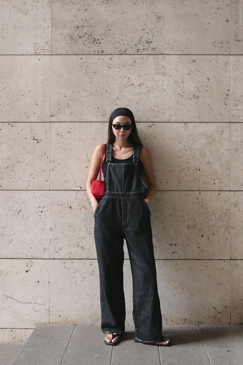 room306 CONTEMPORARY / Stitch Loose Denim Overalls