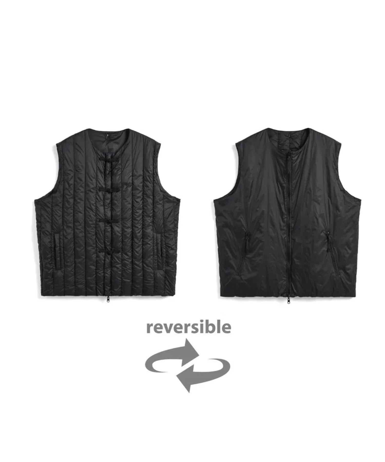 TAION / REVERSIBLE CHINA BUTTON INNER DOWN VEST – ROOP TOKYO