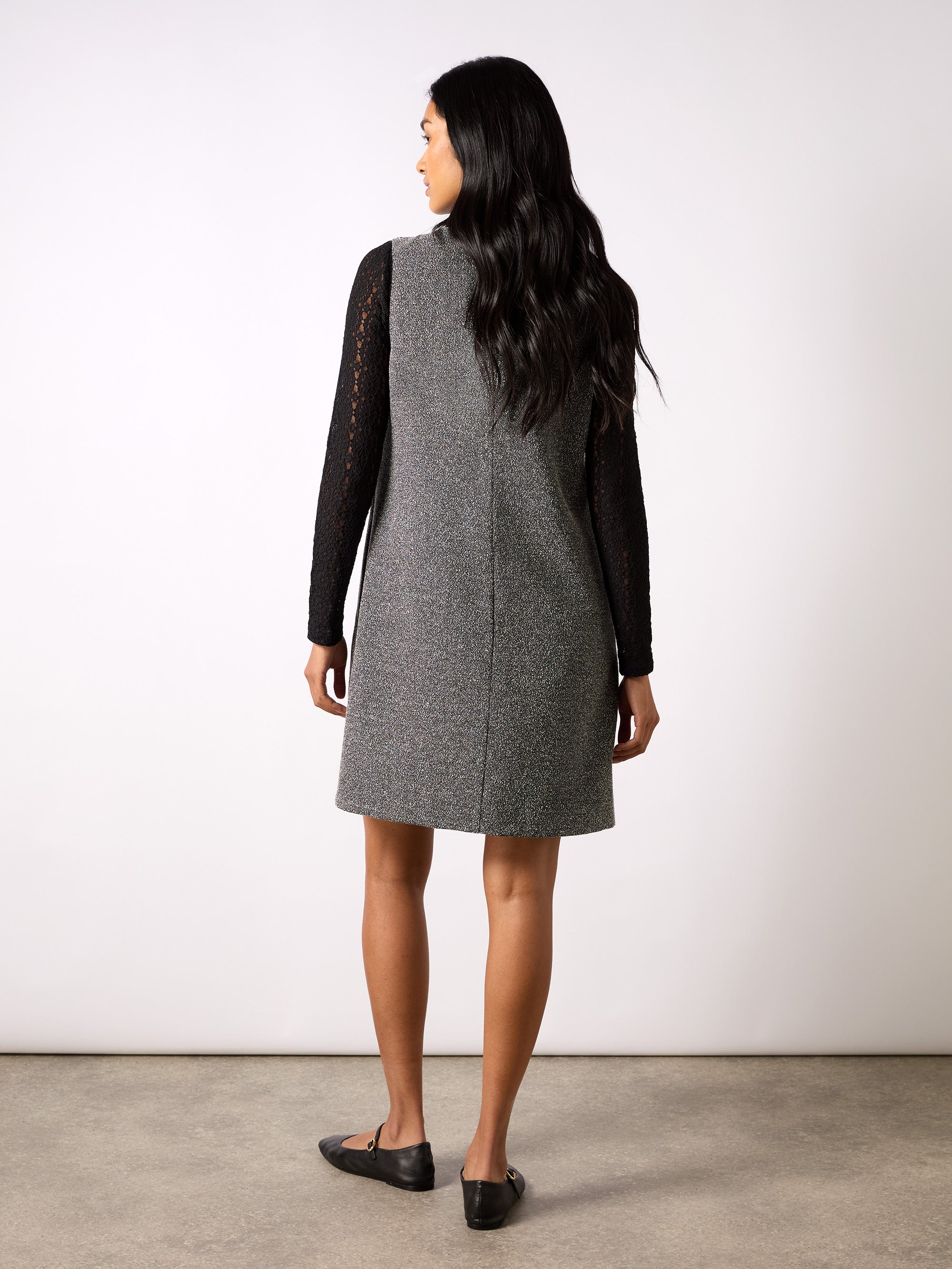 Grey Textured V-Neck Mini Dress – Ro&Zo