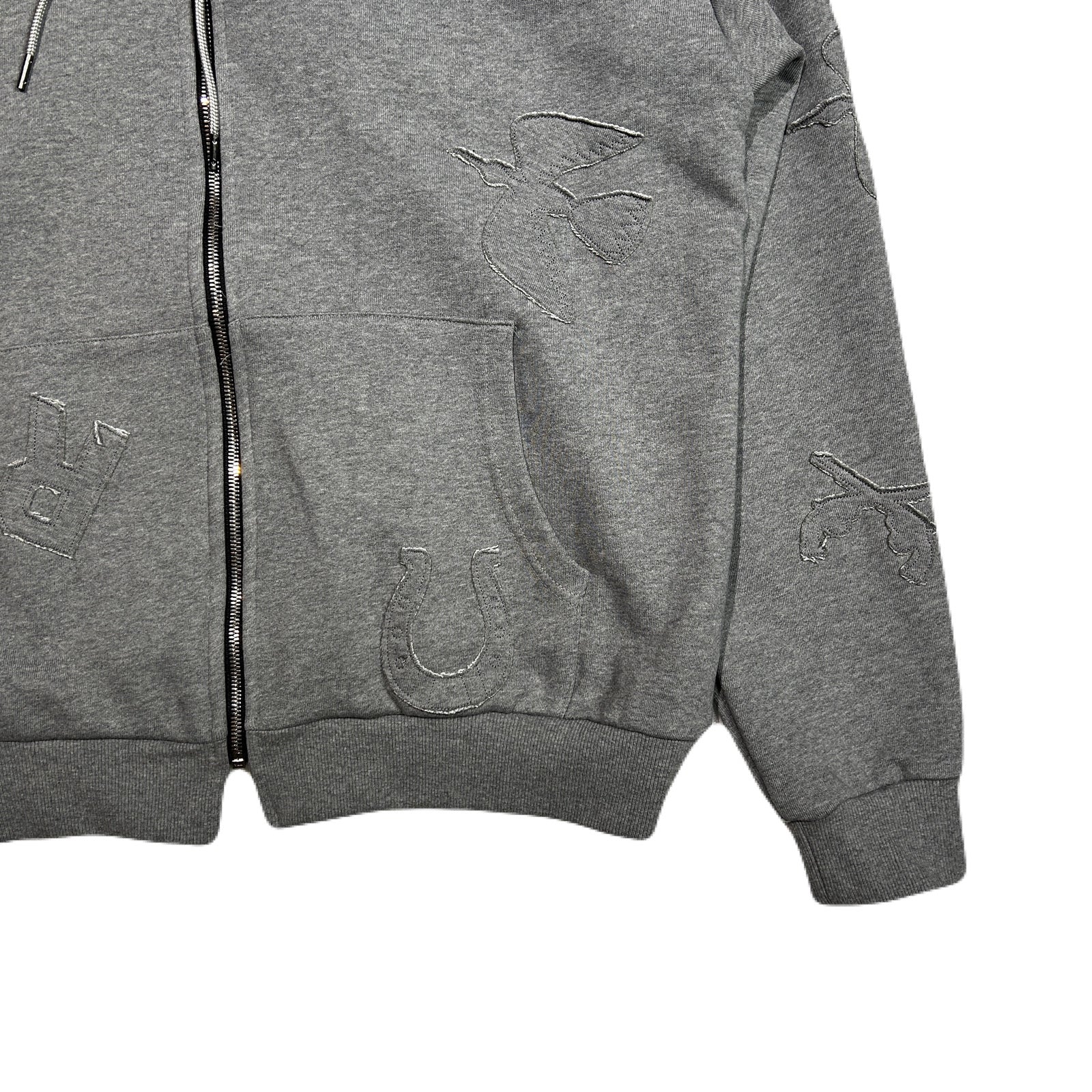 MIX EMBROIDERY PATCH HOODIE / GRAY – roarguns ONLINE STORE