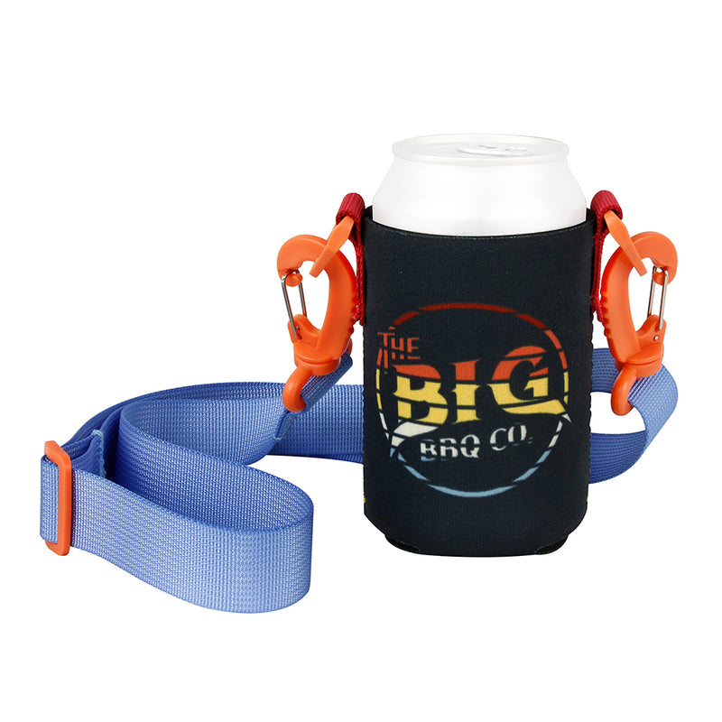 Can Koozie Lanyard Necklace Big BBQ Company For Cans & Bottles W