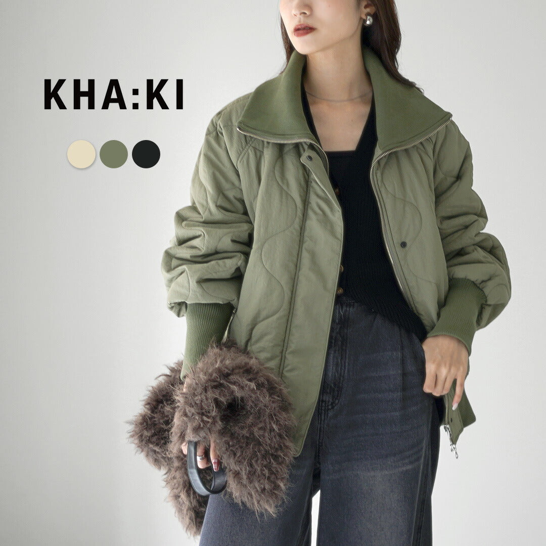 KHA:KI（カーキ） ミリタリーキルト ジップアップジャケット