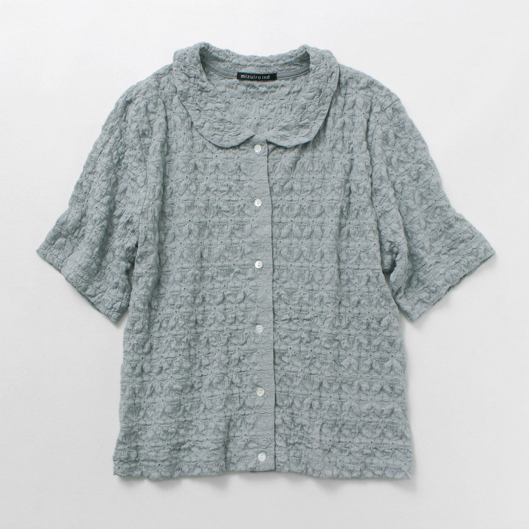 mizuiro ind（ミズイロインド） ストレッチレース ラウンドカラー