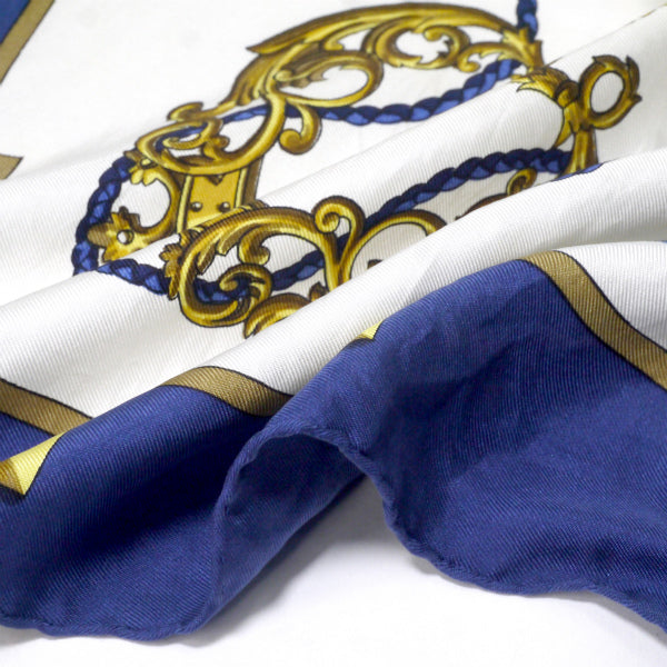 HERMES 大判カレ90スカーフ LES CLES（青系/鍵柄） – Vintage Shop Rococo