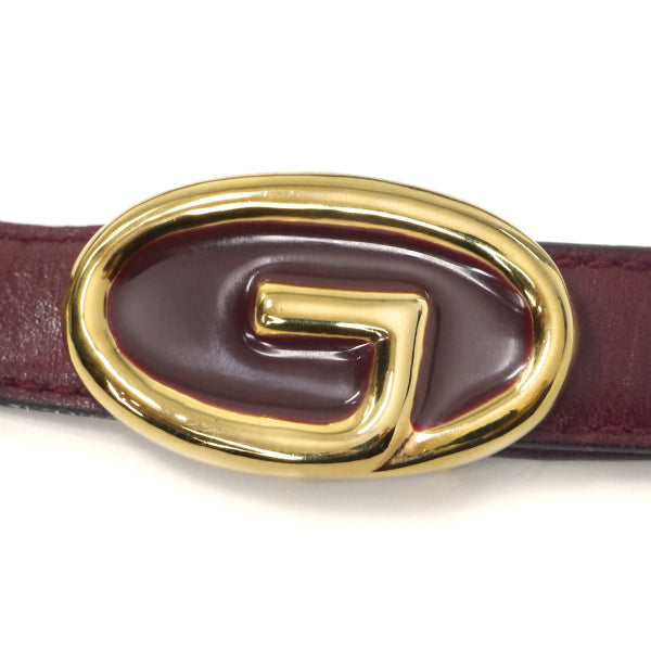 OLD Gucci Gバックル レザー細ベルト（ボルドー） – Vintage Shop Rococo