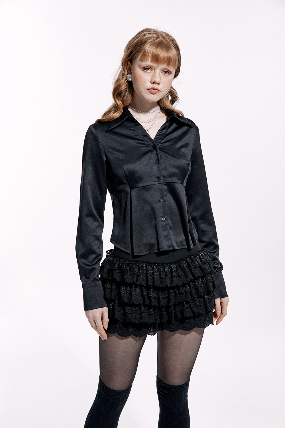 MUSINSA | ROUGHNECK Lace tutu pants skirt black