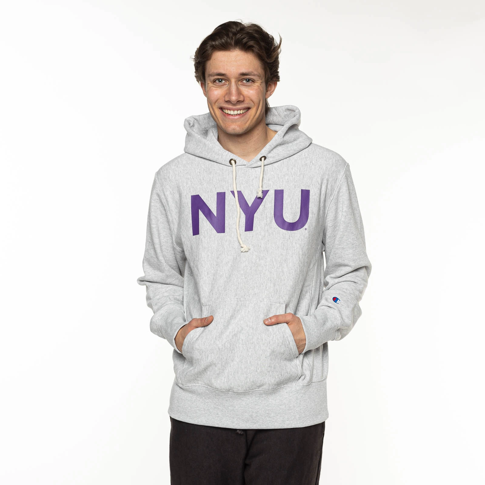 Champion Hooded Sweatshirt GREY NYU | Men  Apparel  Hoodie