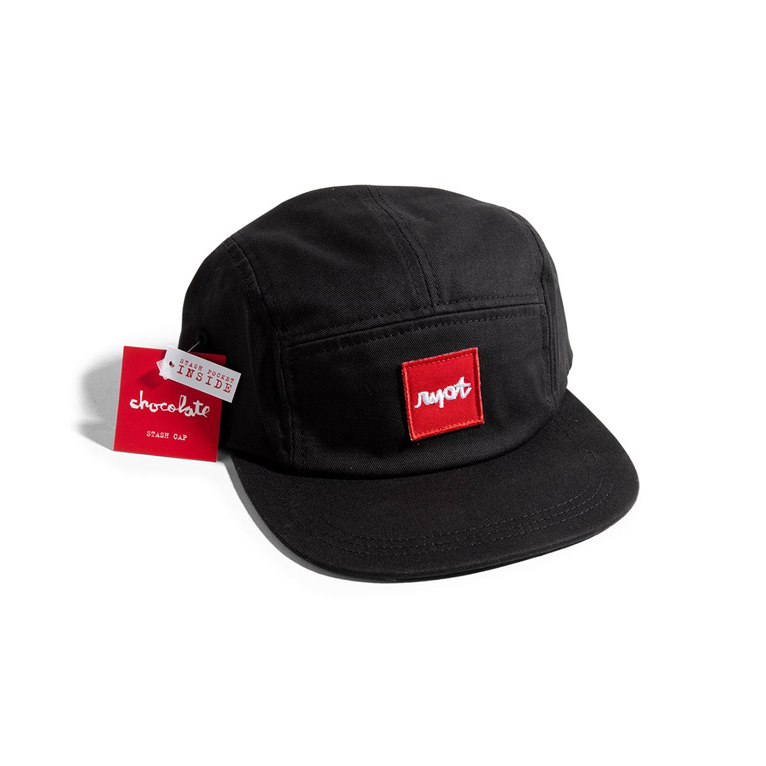 Chocolate X RYOT 5 Panel Hat in Black