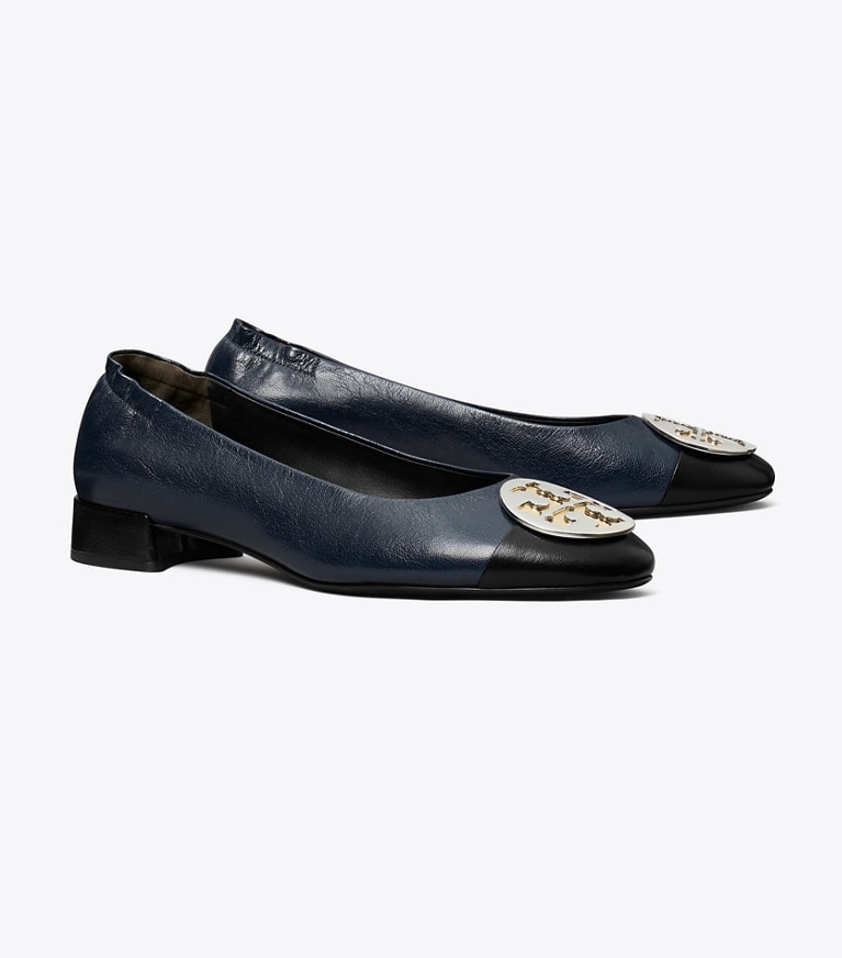 Claire Cap-Toe Heel, Wide: Women's Designer Flats | Tory Burch