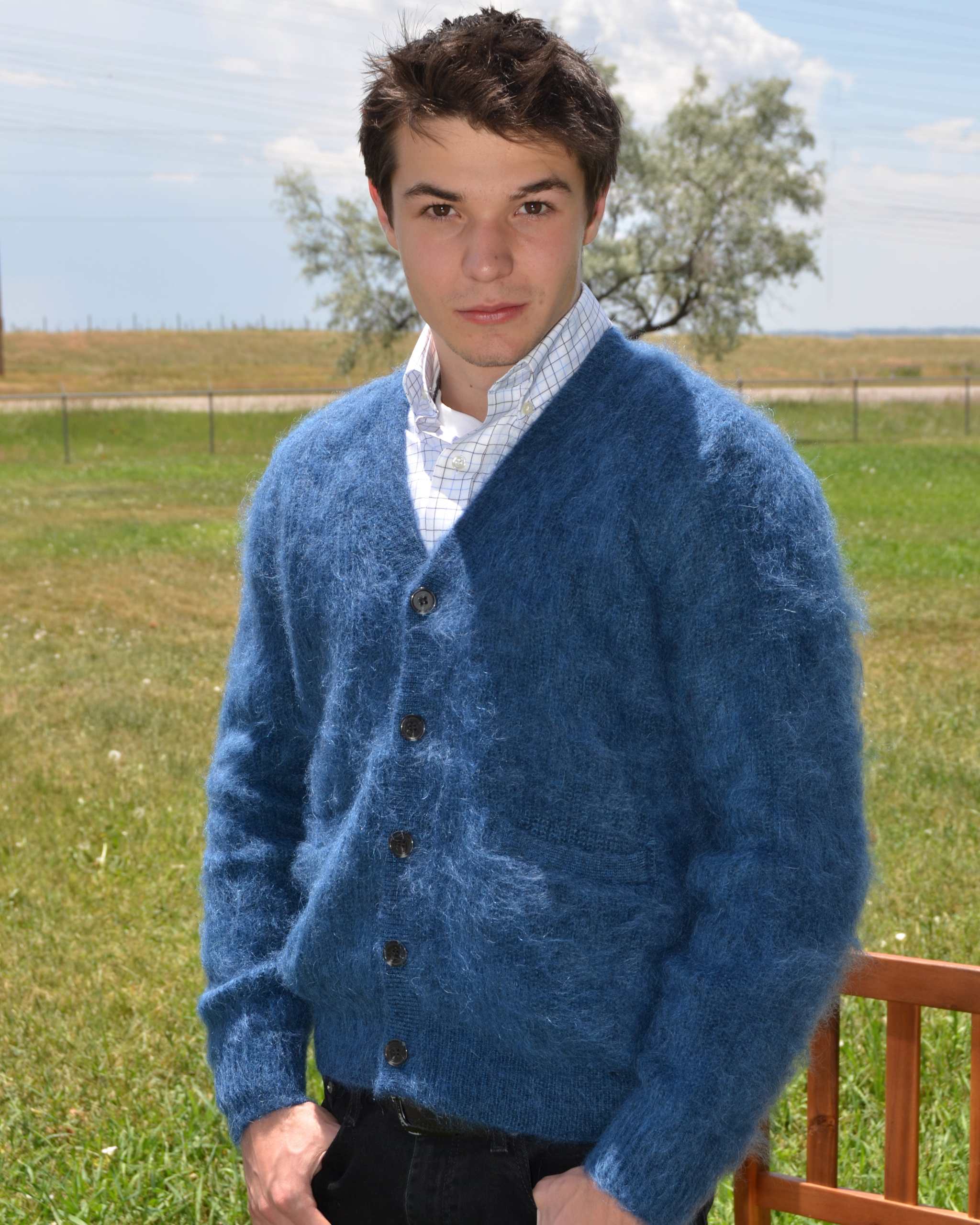 Mohair Cardigan Mens Retro Shaggy Mohair Sweater Kurt Cobain
