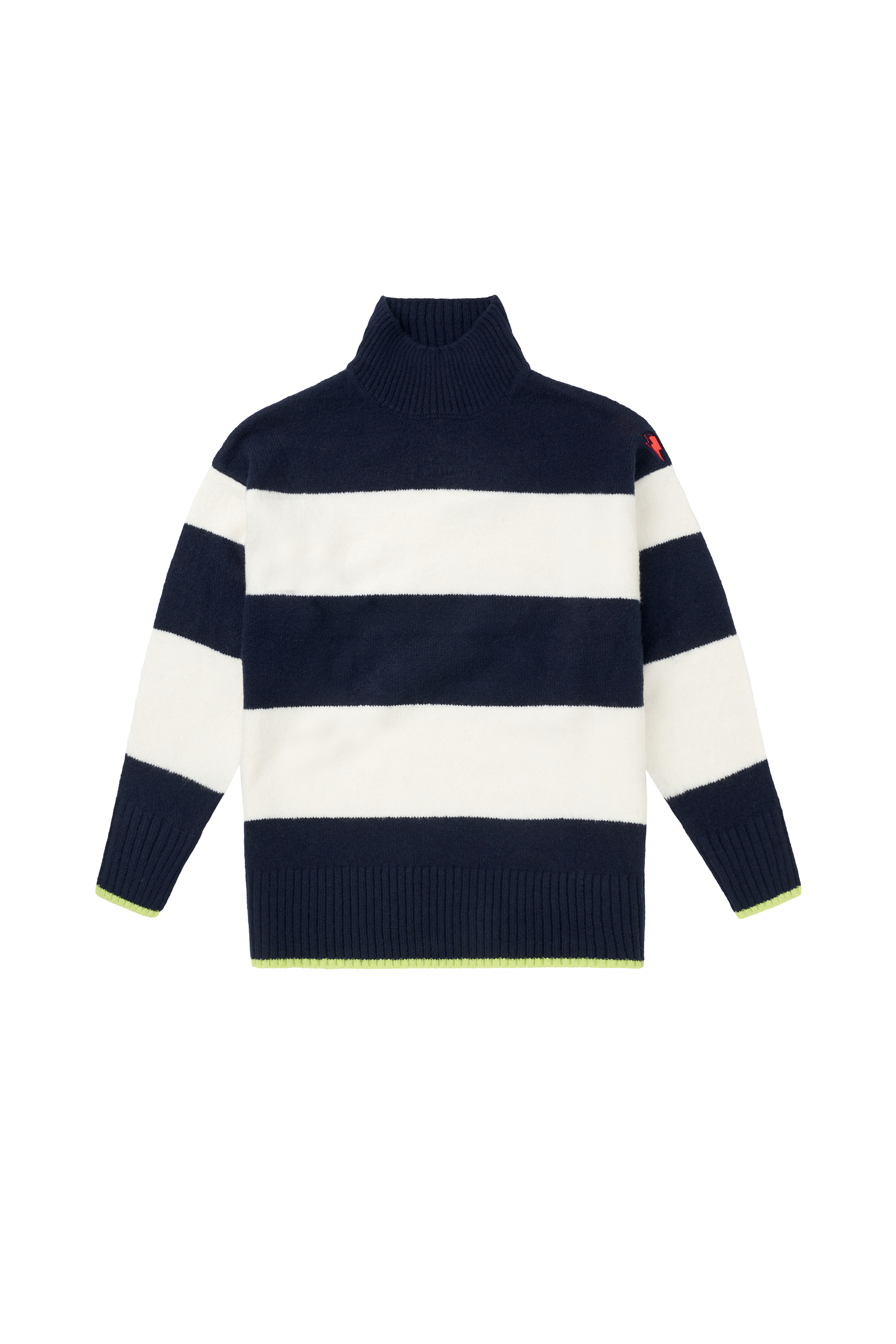 Navy with Ivory Stripe Oversized Turtle Neck Jumper Scamp & Dude