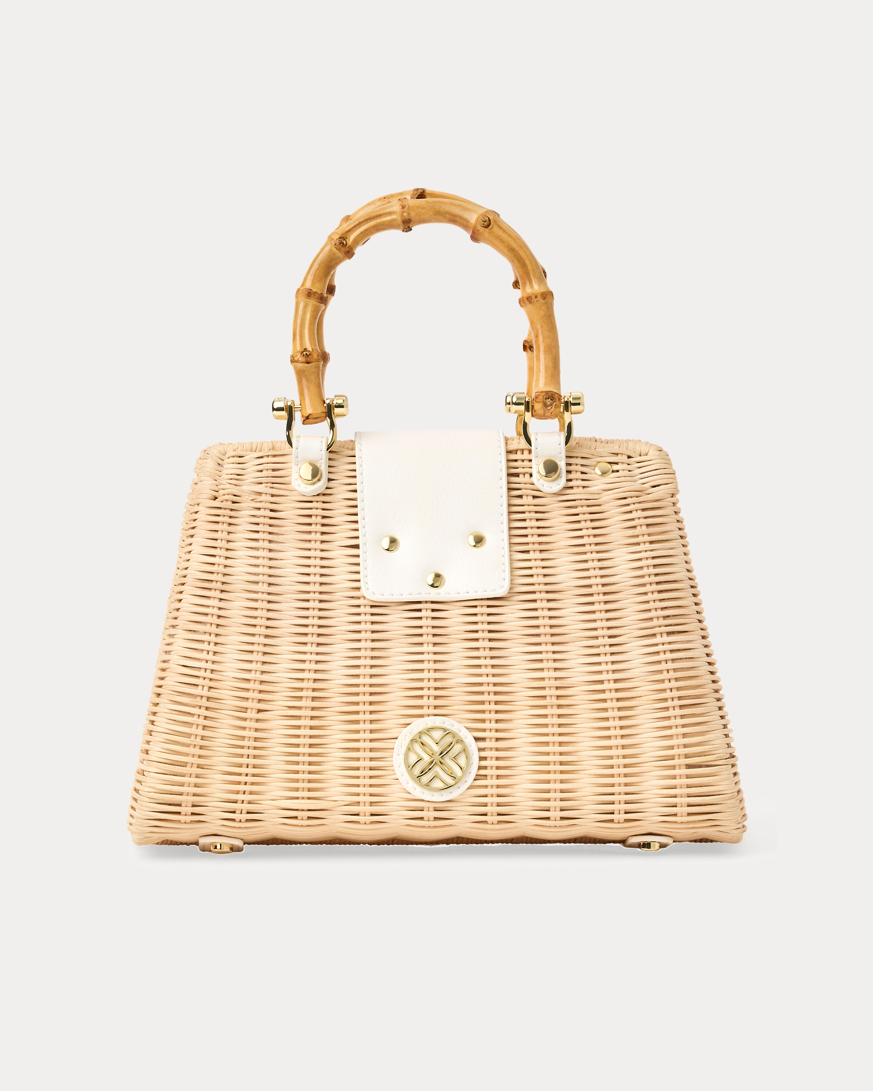 Leena Top Handle Bag | Resort White X Natural | Lilly Pulitzer