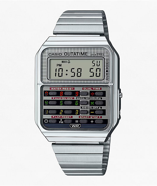 Casio x Back To The Future CA500WEBF-1A Vintage Silver Digital