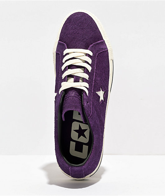 Converse One Star Pro Purple & White Suede Skate Shoes | Zumiez
