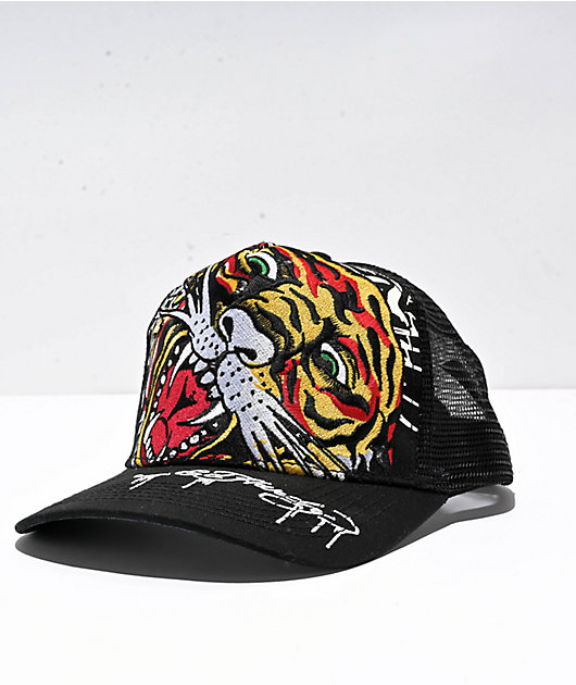 Ed Hardy Double Tiger Black Trucker Hat | Zumiez