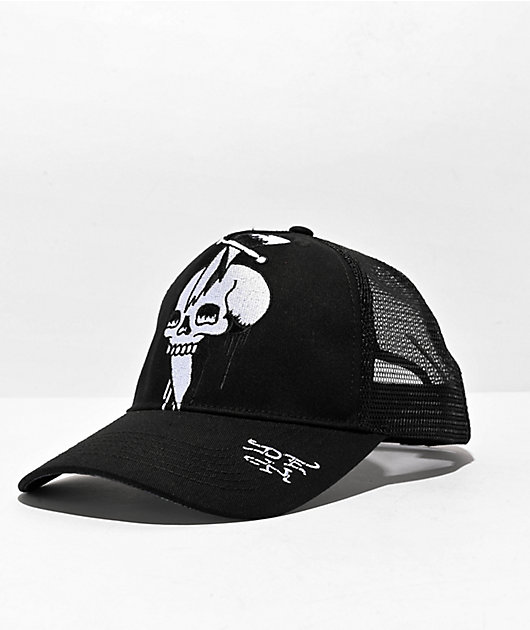 Ed Hardy Skull Black Trucker Hat | Zumiez