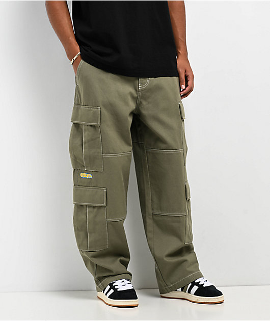 Empyre Canvas Deep Lichen Ultra Loose Double Cargo Pants | Zumiez