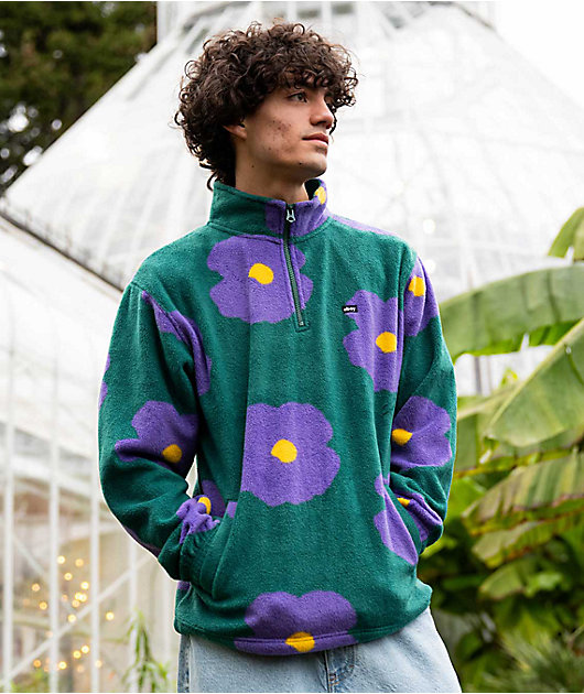 Obey Evens Green Quarter Zip Sweatshirt | Zumiez
