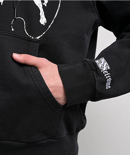 Welcome Duality Black Wash Crop Zip Hoodie | Zumiez