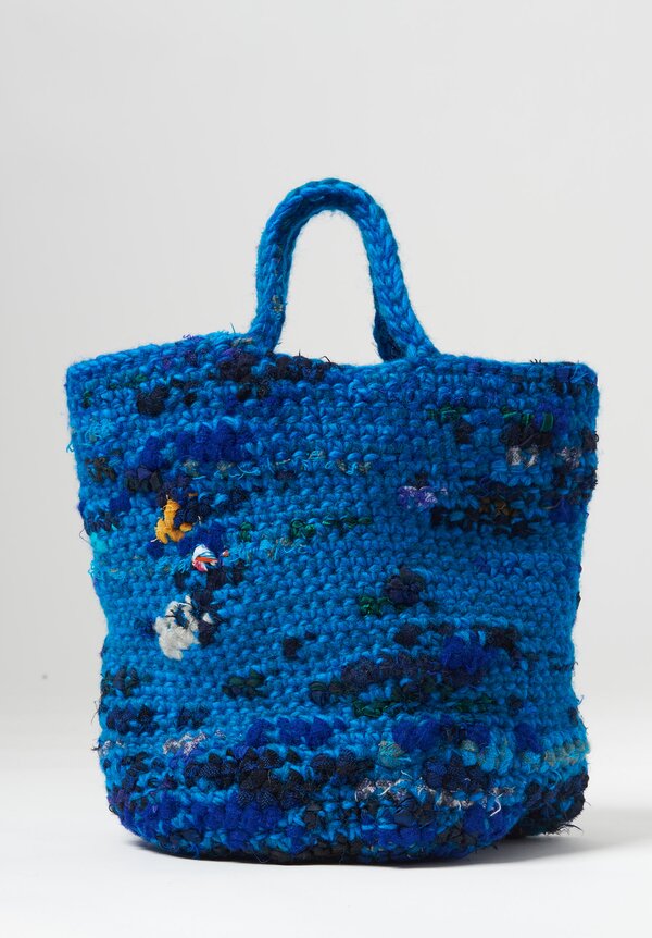 Daniela Gregis Crocheted Wool ''Borsa'' Tote in Turquoise | Santa