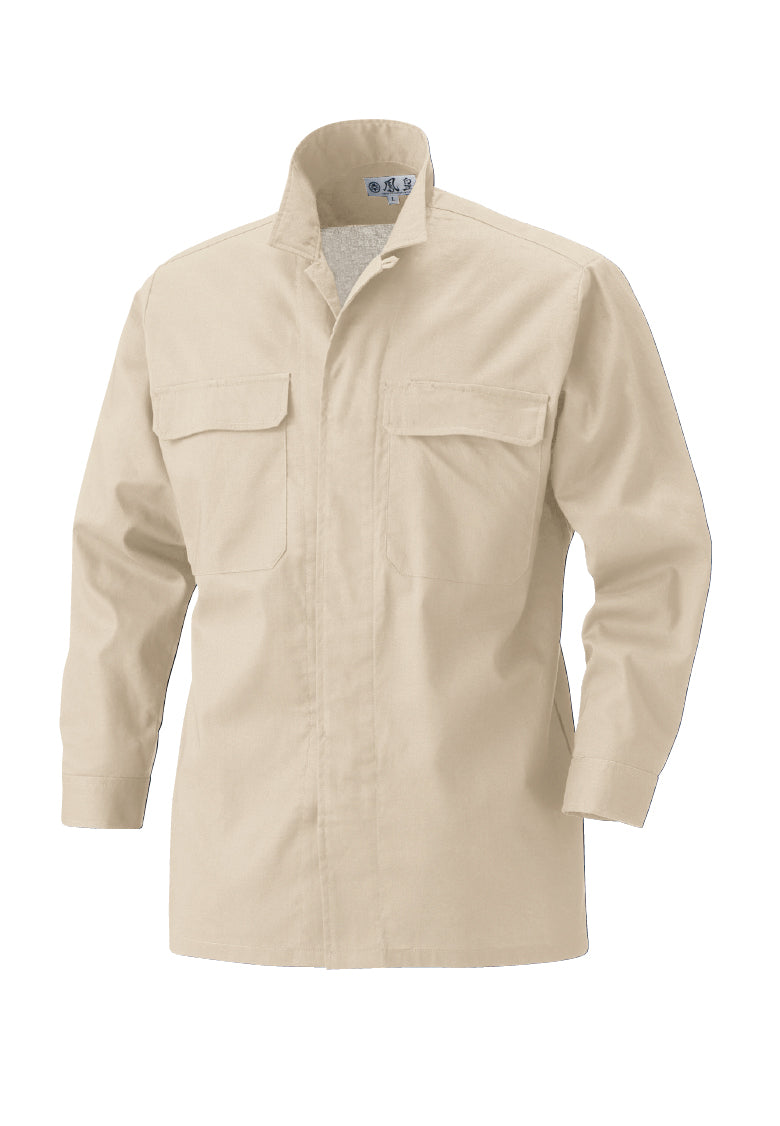 HOOH 3700 鳳皇 綿100％ 長袖立衿シャツ【通年用】- 作業服の
