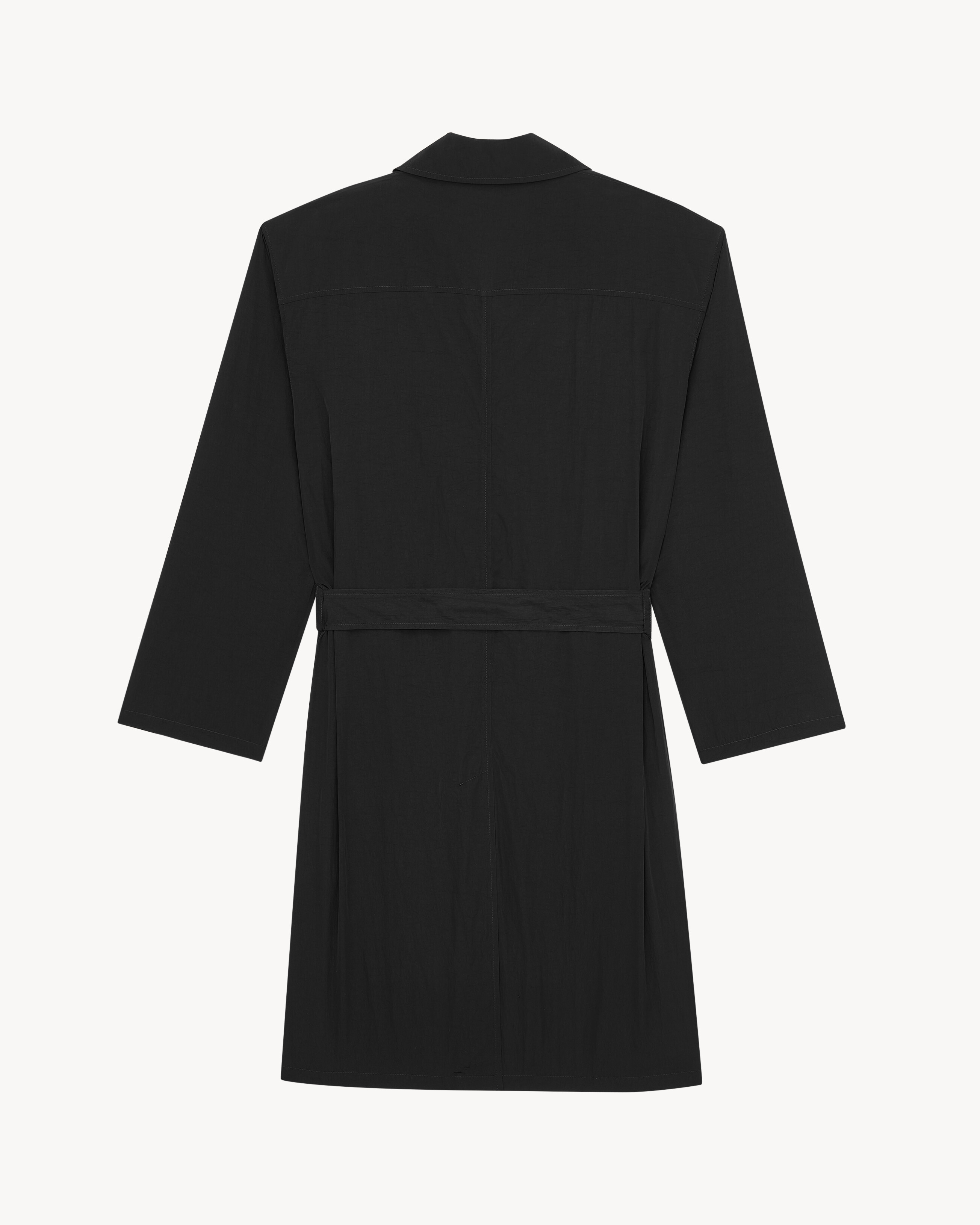 トレンチコート（撥水シワ加工ナイロン） ブラック | Saint Laurent