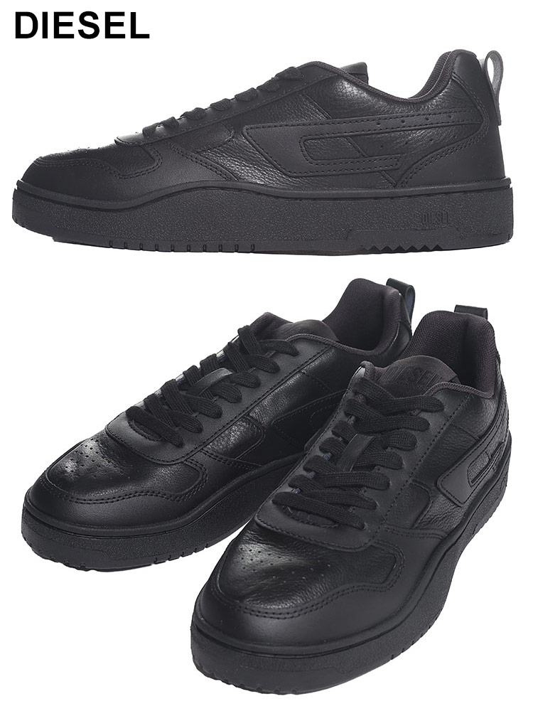 DIESEL (ディーゼル) カウレザー プルストラップ付 ローカット