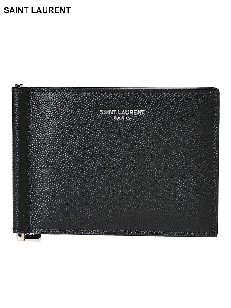 Saint Laurent (サンローラン) レザー マネークリップ付き 二つ折り