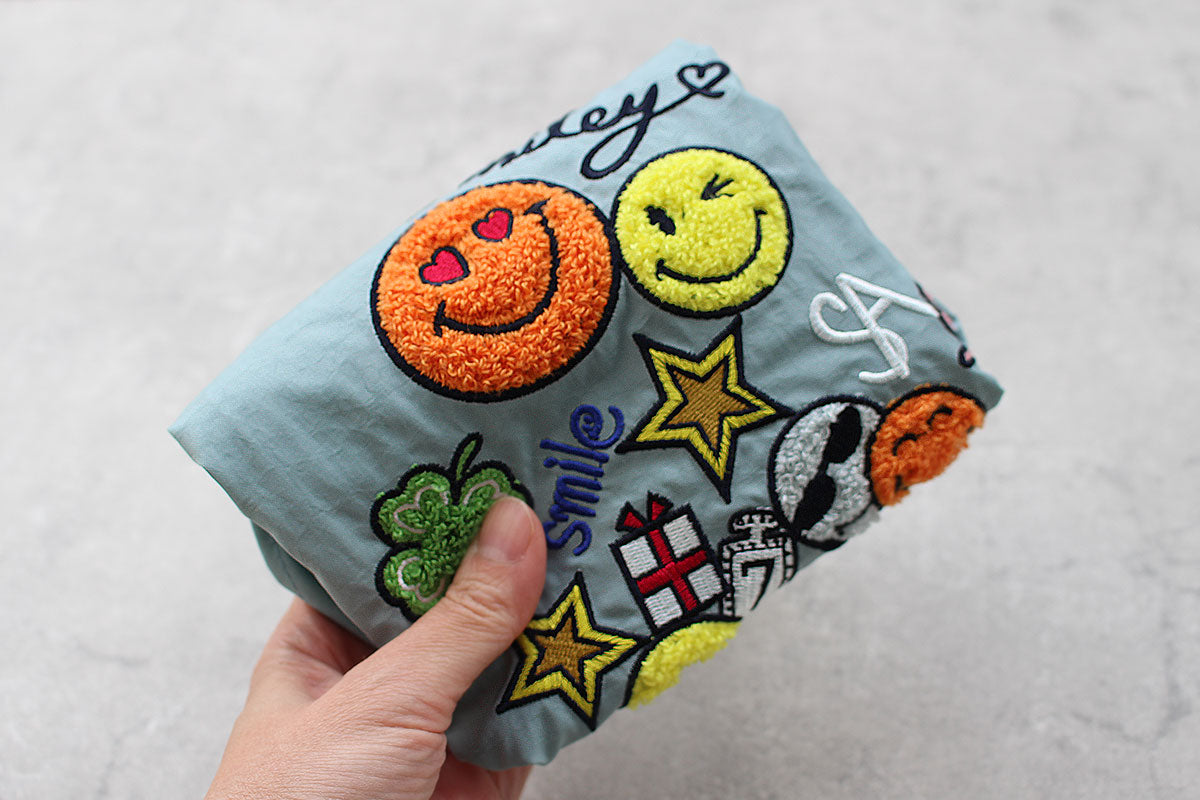 スマイリークローバー刺繍エコバッグ 1807