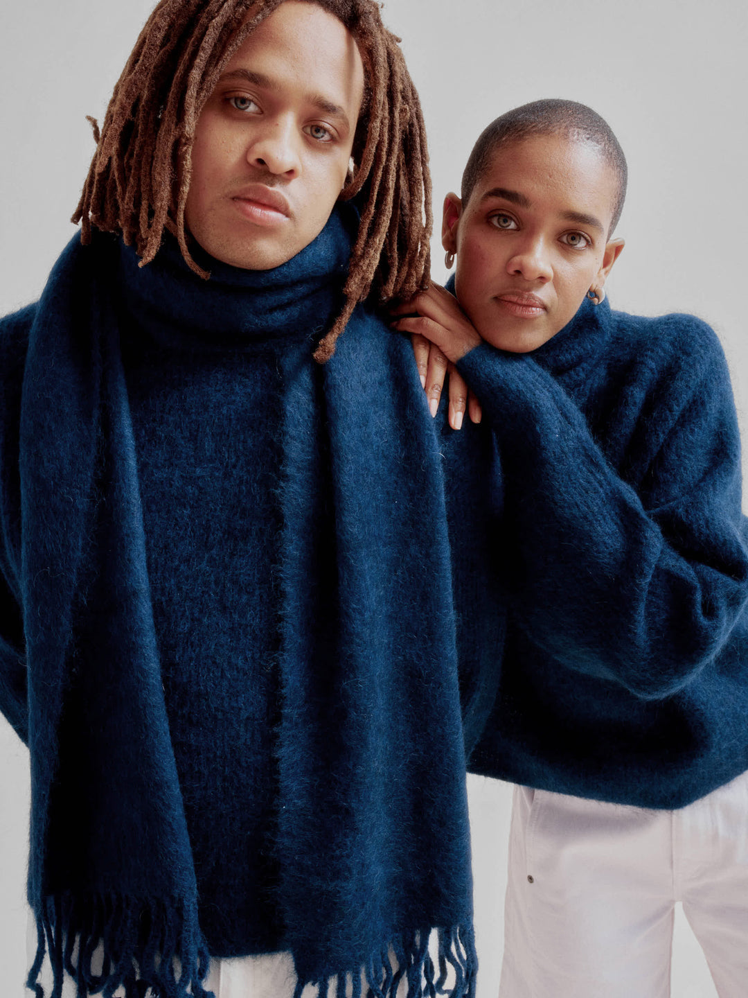 Brushed Mohair Scarf in Midnight Blue – SAYAKA DAVIS NEW YORK