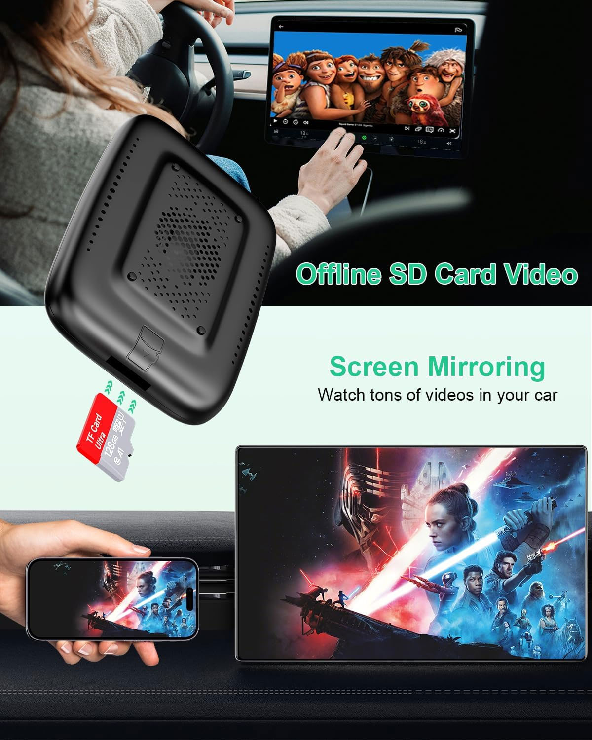 Carplay AI Box Wireless Android 12 Auto Adapter for Toyota, Mazda