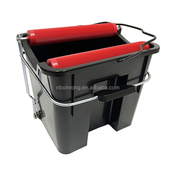 IMPA 174280 14L Black Plastic Marine Mop Bucket with Wringer for