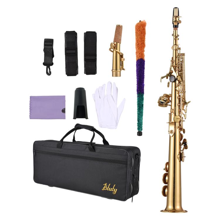 Btuty ソプラノサックス ストレートサックス ブラス Bb B♭ 木管楽器