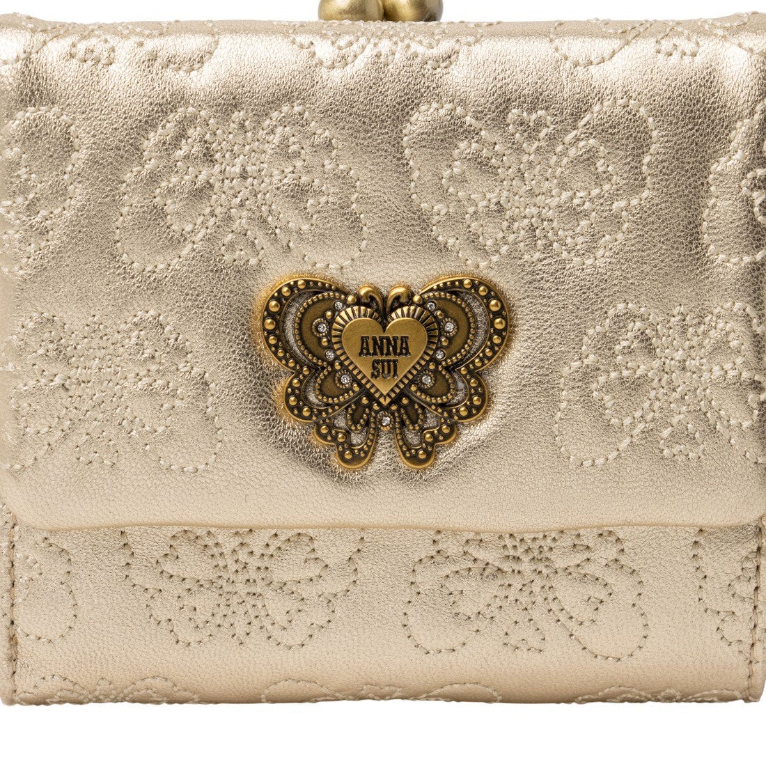 アナスイ ANNA SUI チェイス 口金二つ折り財布 （ゴールド） -人気