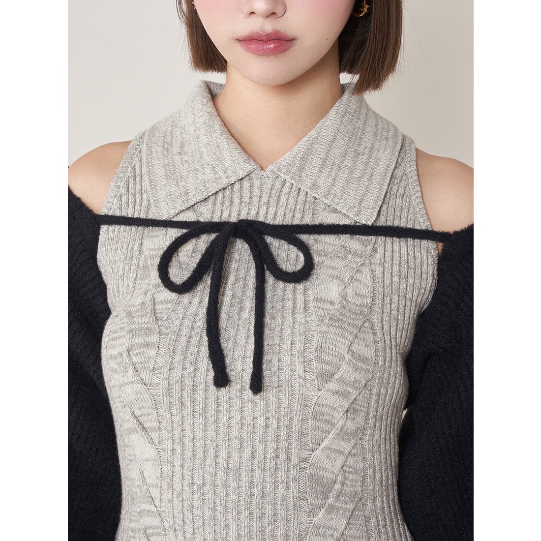 ダーリッチ Darich ショートボレロニットミニワンピース （グレー
