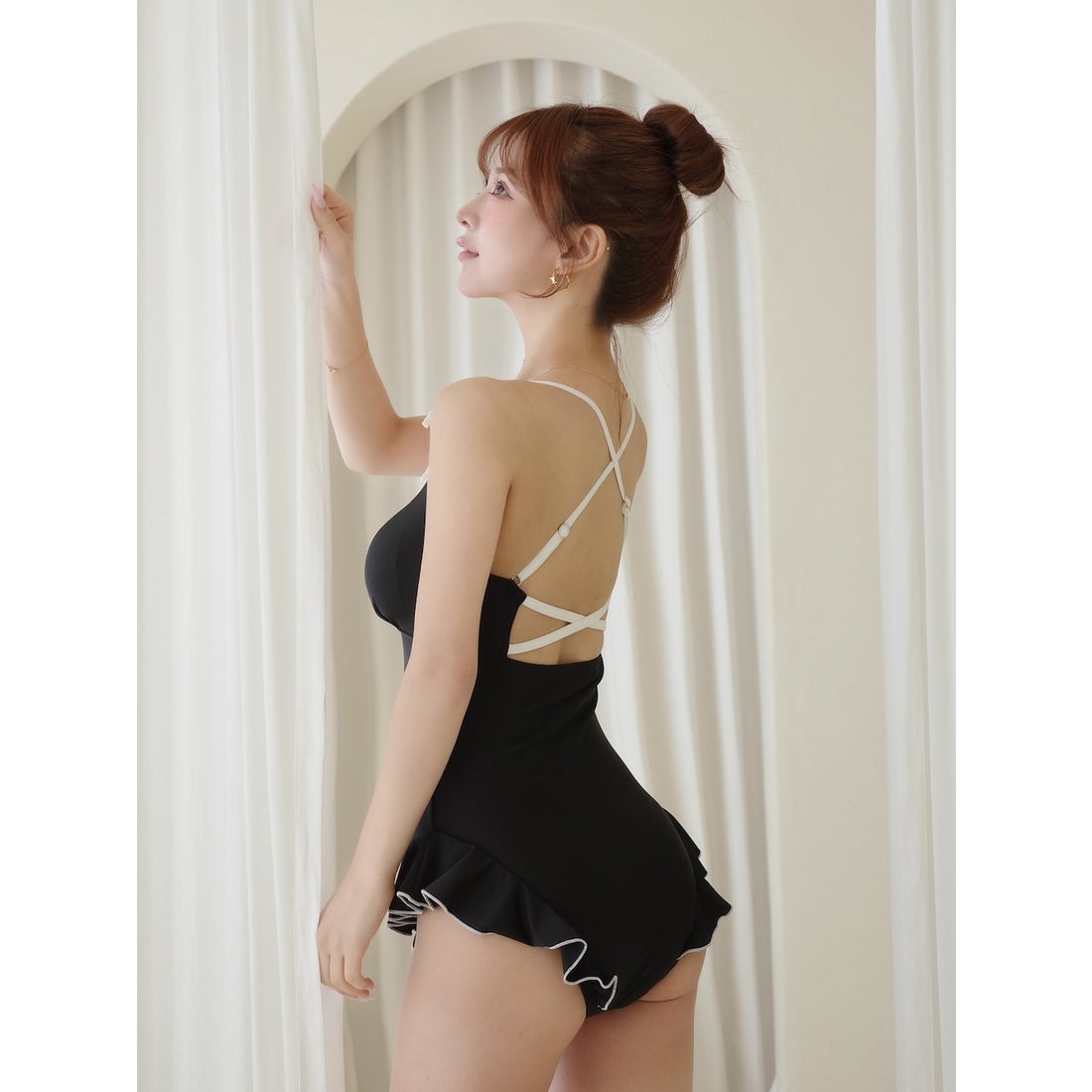 ダーリッチ Darich リボンデザインペプラムワンピースビキニ【返品不可