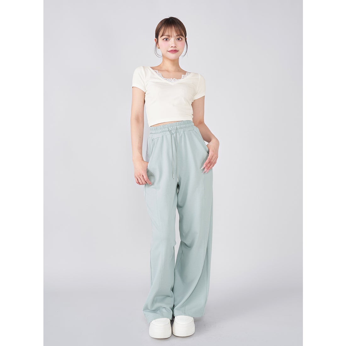 ダーリッチ Darich ルーズロングスウェットパンツ （サックス