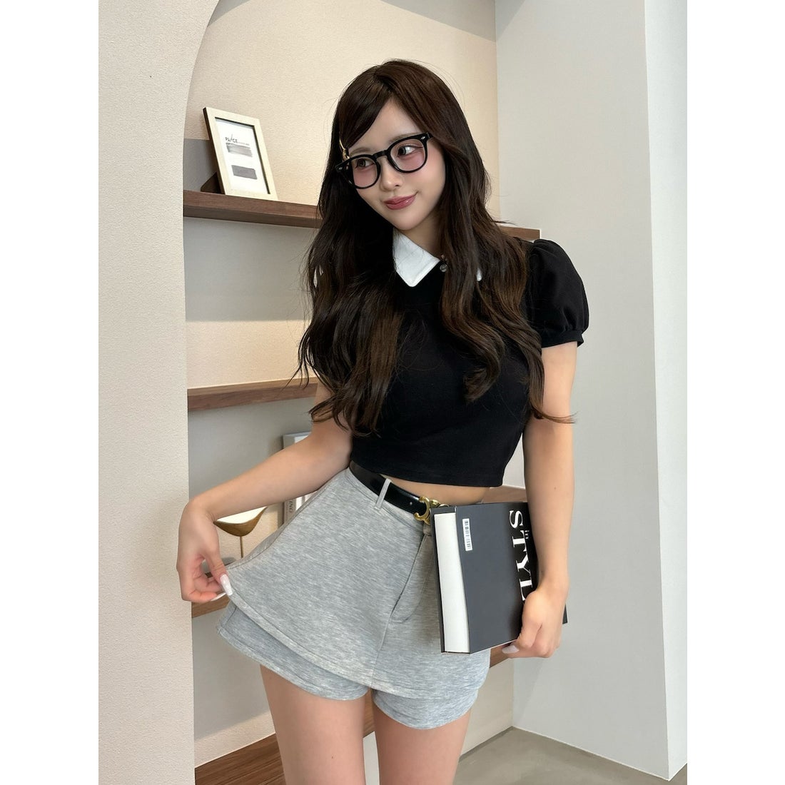 ダーリッチ Darich シルエットカットスカートライクショートパンツ