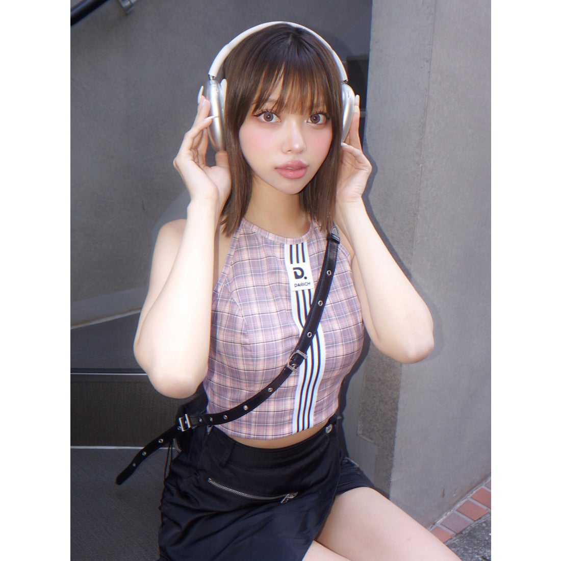 ダーリッチ Darich リメイクライクチェックアメスリトップス （レッド